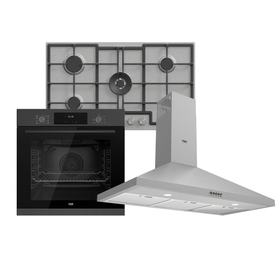 Von 5 Gas Hob: VBBG9051WFX + VBO6081DFP Built-in Oven & VBDP931MFX Hood