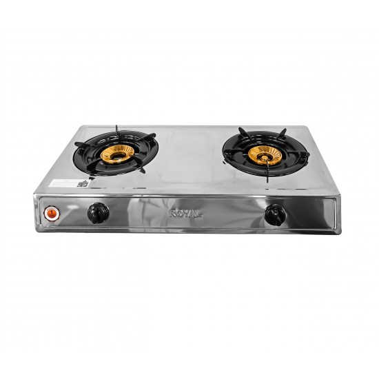 ROYAL 2 Gas Burner Stove Stainless Steel Table Top: GSSP-2GB013